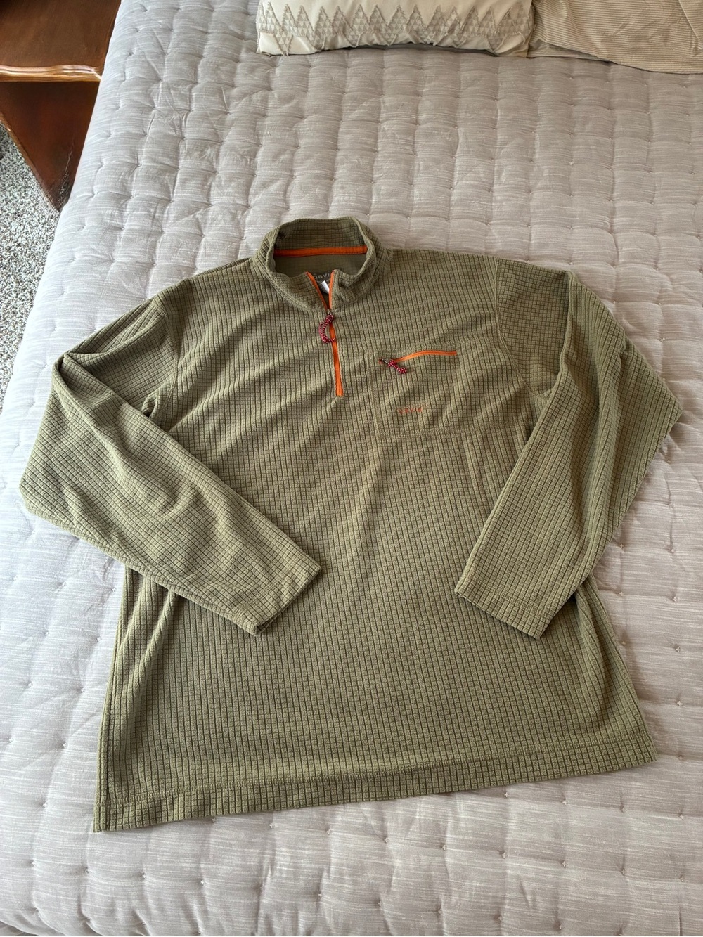 Orvis 'Trout Bum' Grid Pullover Technical Sweater - 2XL / XXL - Olive